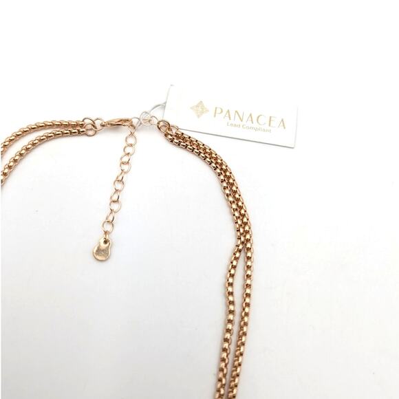 Panacea Women's Gold Plated Double Layer Charm Necklace with Lobster Clasp - Picture 2 of 6